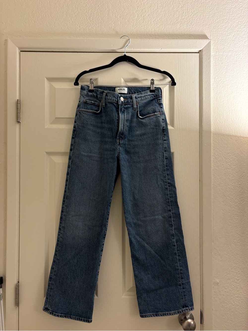 Agolde Wide-Leg Vintage Blue Jeans